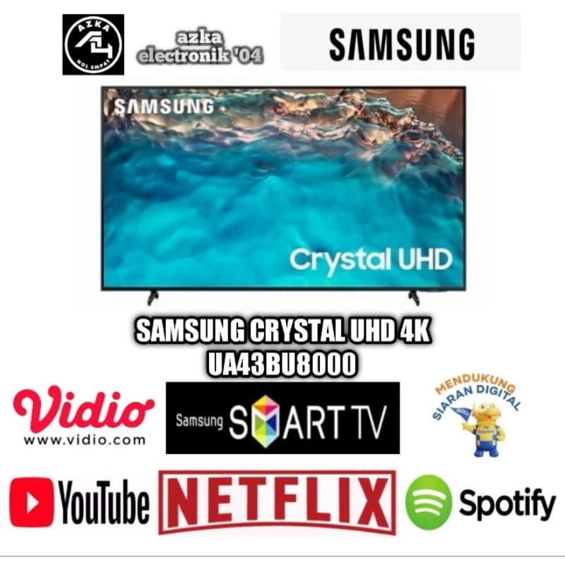 Jual Samsung Crystal Uhd 4k Ua43bu8000 43 Inch Smart Tv New 2022