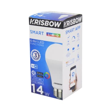 Krisbow Bohlam Smart Led 14 W Rgbcw - Multi Color