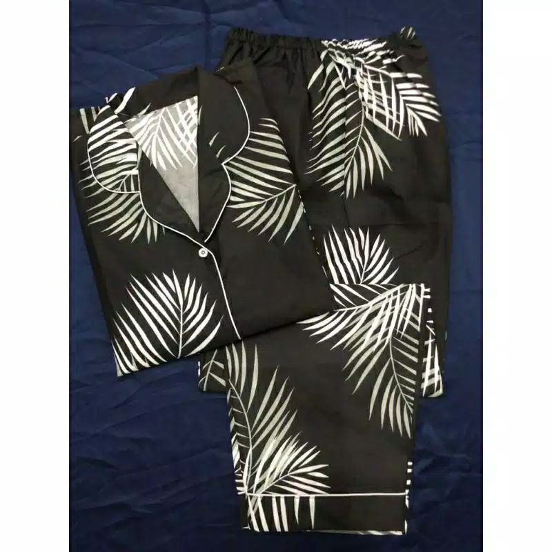 Baju Tidur Piyama Wanita Cewek Pajamas Katun Motif PP-PP BIG COCO BLACK