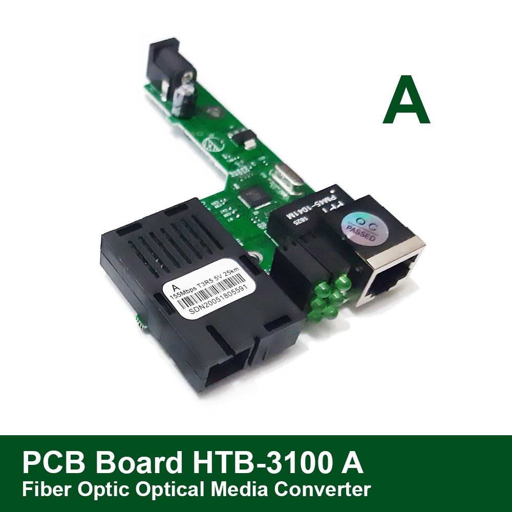 PCB Board NetLINK HTB-3100 A Fiber Optic Optical Media Converter 10/100Mbps