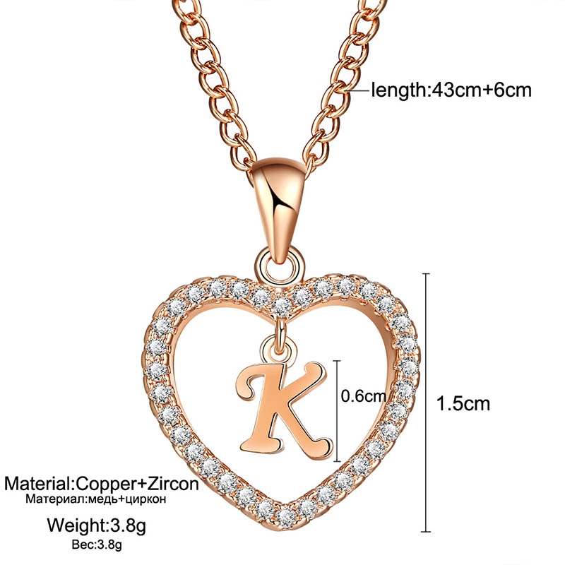 Ready Stock COD 26 Huruf Kalung Premium Titanium Kristal Necklace 18K Alfabet Liontin Untuk Wanita Gift