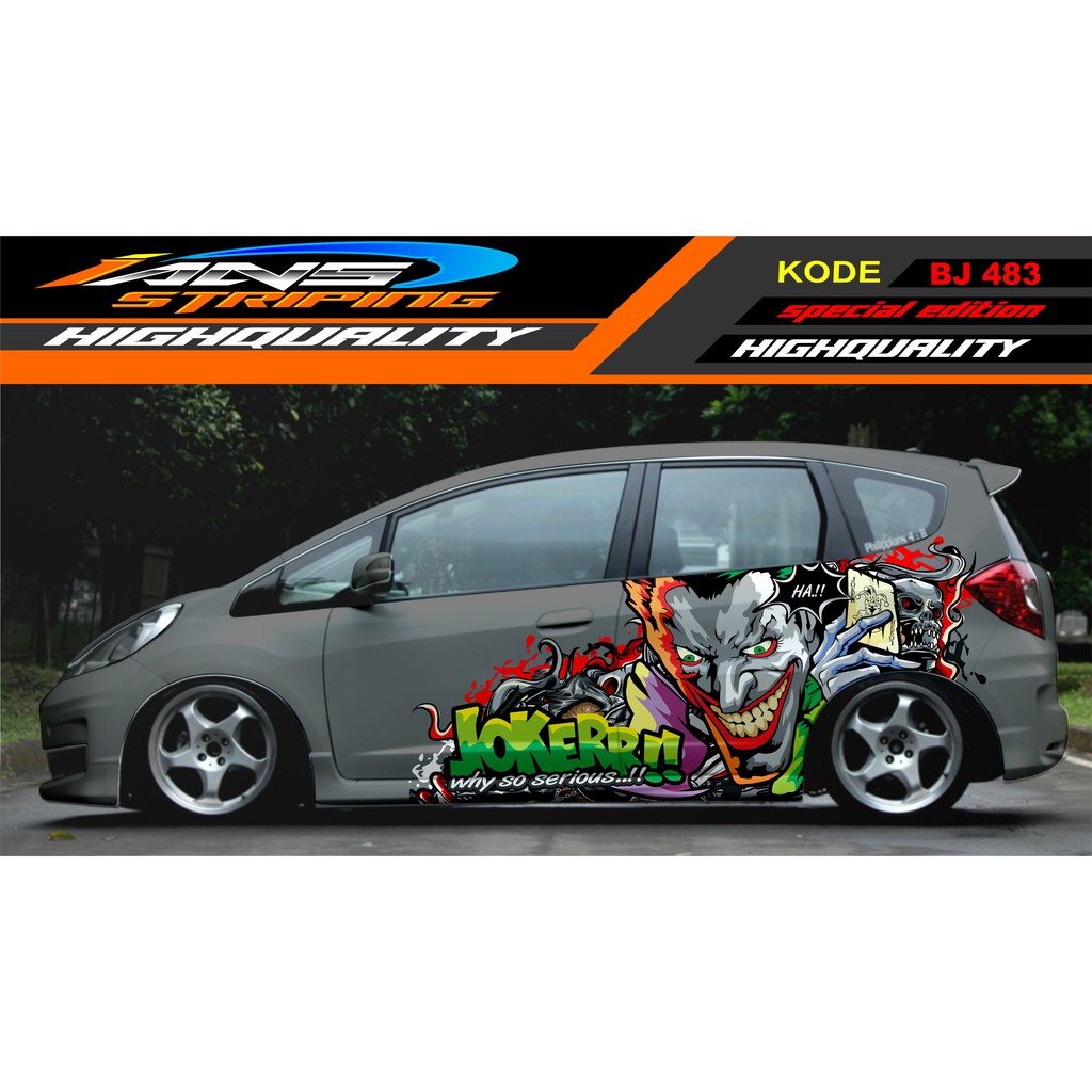 STICKER DECAL MOBIL JAZZ, BRIO, AGYA, AVANZA, SIGRA / VARIASI STIKER MOBIL JOKER / STIKER MOBIL