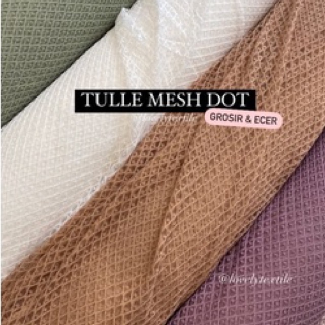 Kain Tulle Mesh Dot Tile Dot Motif Kain Kebaya Brokat