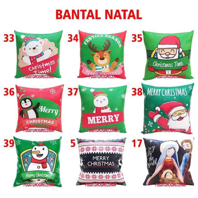 Jual Custom Nama Bantal Natal Merry Christmas Souvenir Natal Kwalitas Terbaik