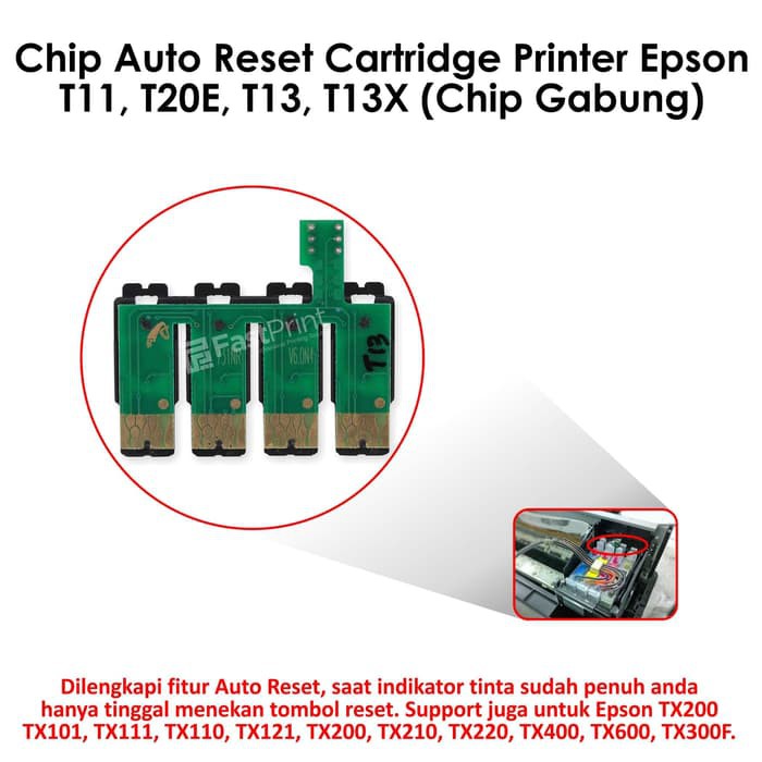 Fast Print Chip Gabung Epson T13X 1 Set