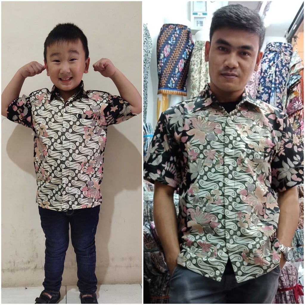 SB Collection Couple Dadboy Igo Atasan Kemeja Batik Lengan Pendek Anak Dan Ayah