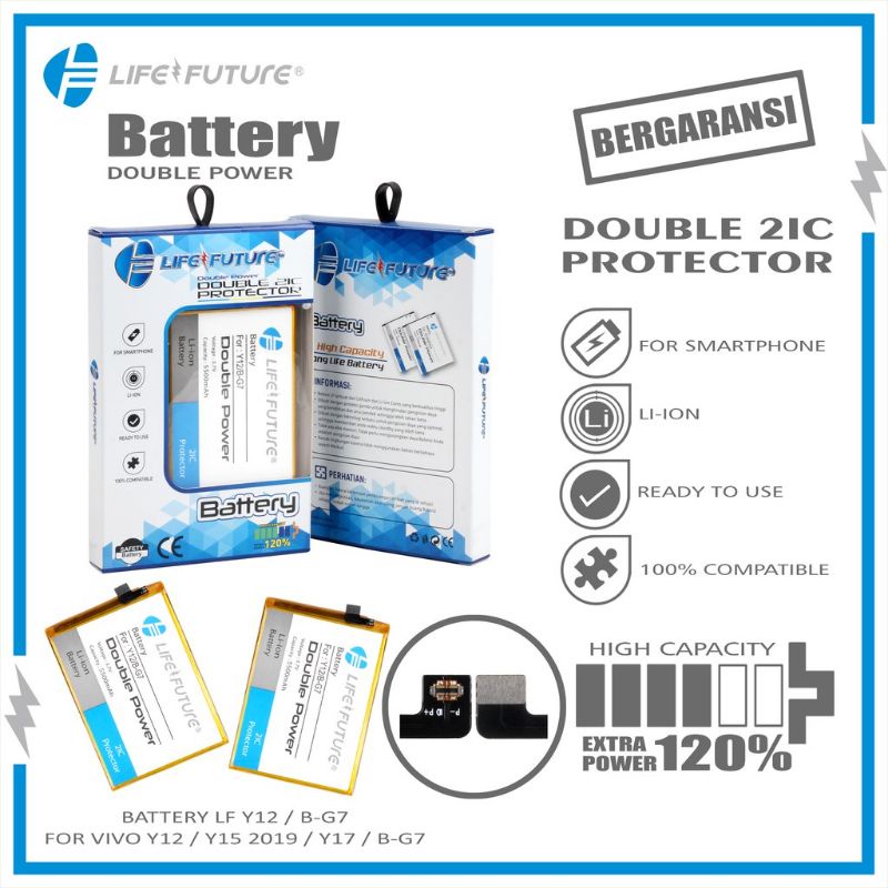 BATERAI BATRE BATTERY BATRAI VIVO Y12 Y15 Y17 BG7 DOUBEL POWER LF