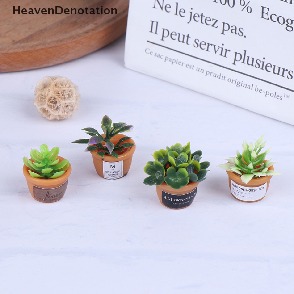 [HeavenDenotation] 4pcs Dollhouse Miniature 1:12 Pot DIY Kitchen Decora Potted plant