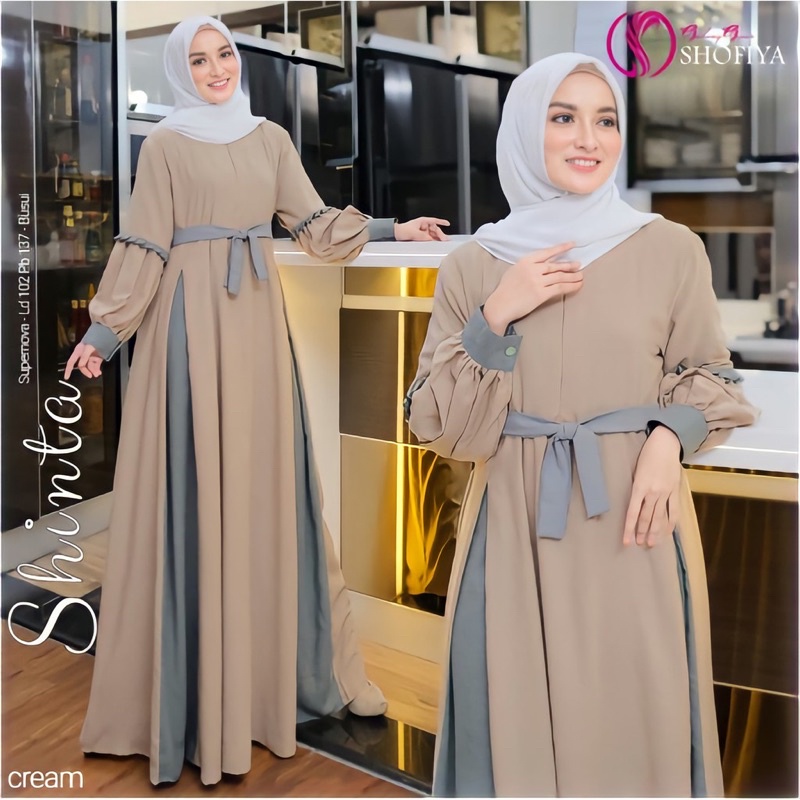 (COD) Shinta Dress/ Gamis moscrape / Gamis Terbaru Termurah/ Gamis Muslimah / Gamis Shofiyah-2