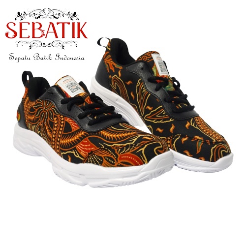[ORIGINAL BY SEBATIK] Sepatu Batik Indonesia SB - 01 (Hitam) - Sepatu Sneakers Casual Lokal Original
