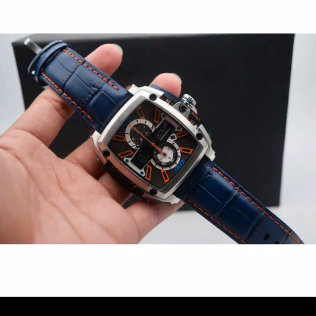 jam tangan cowok expedition exp 3008 silver blue
