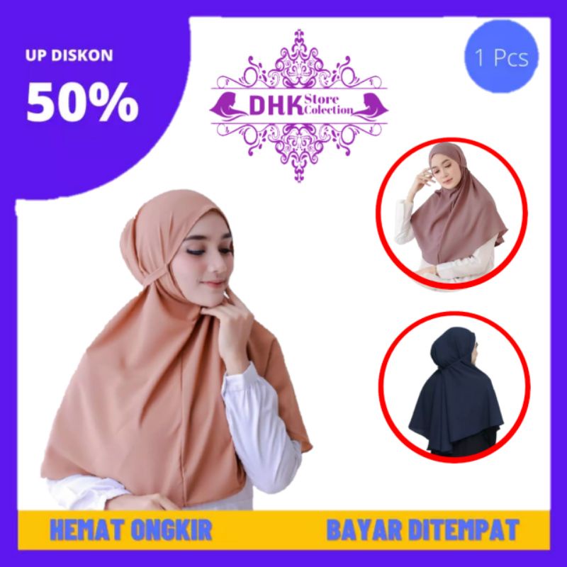 jilbab/hijab/kerudung kekinian bergo maryam tali non pet moca bahan diamond streatch/isabela