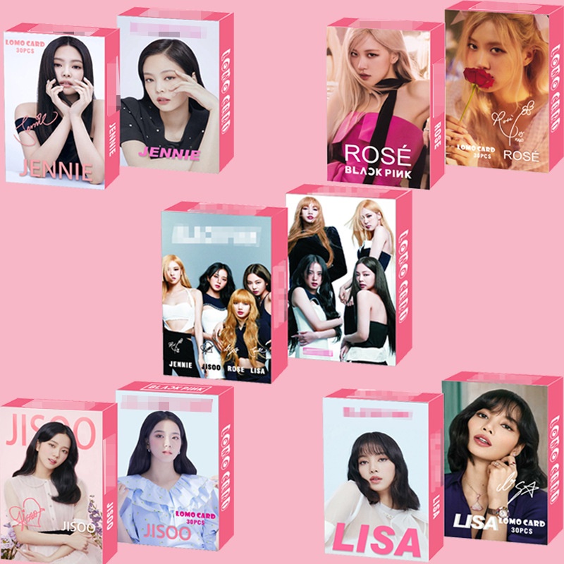 30pcs / Kotak Kartu LOMO Foto ALBUM BLACKPINK LISA ROSE JENNIE JISOO