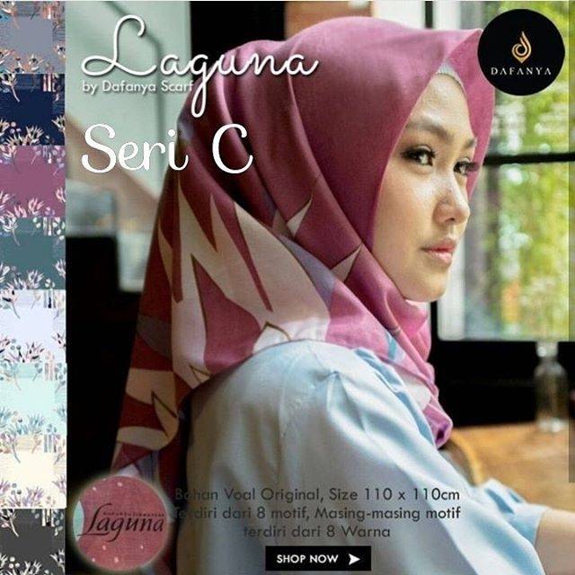 Jilbab segiempat  voal motif Laguna by Dafanya Signature C
