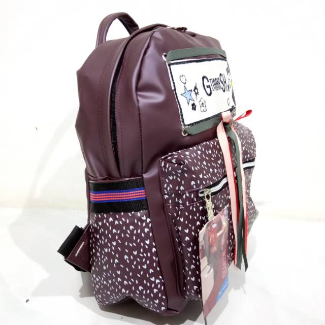 Tas Ransel Anak Perempuan Elegan G Tiara SH Coklat Tua Murah Berkualitas Original