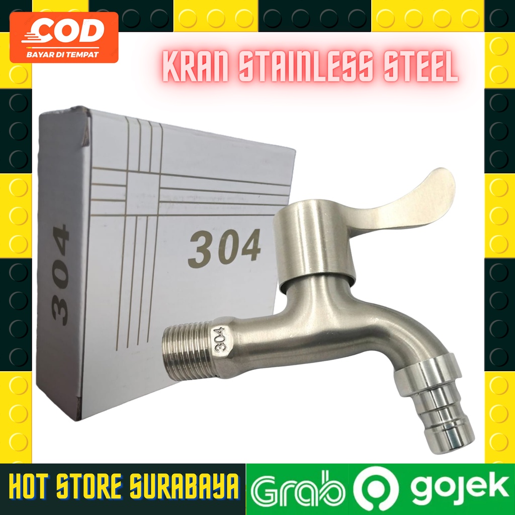 Kran Air 1/2 Inch Stainless Steel SUS 304 / Keran Air anti karat murni KRAN Wall TEMBOK DINDING