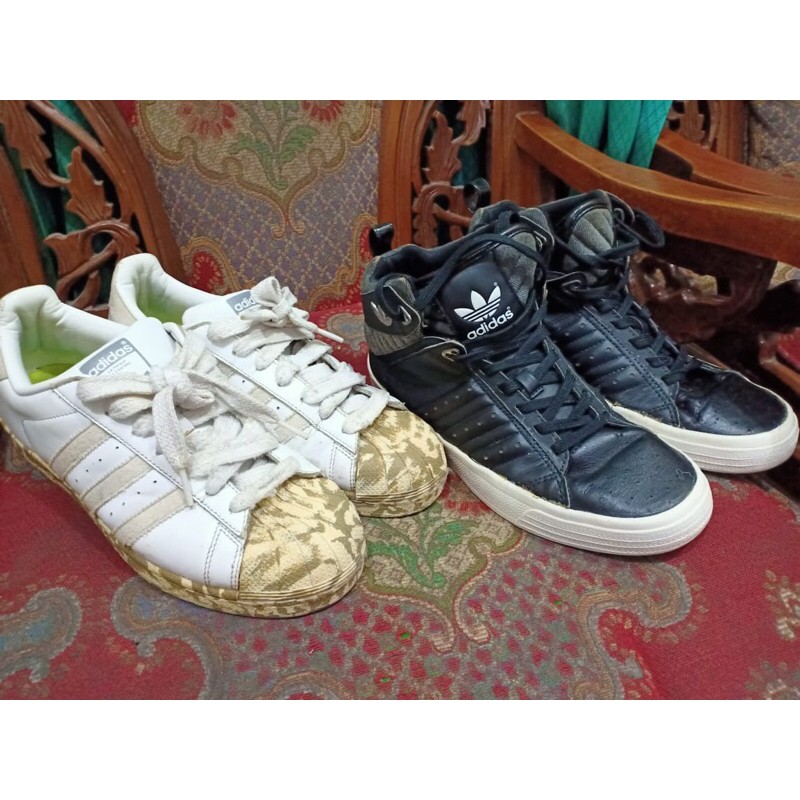 Sepatu Adidas Bekas Limited Edition Adidas Superstar Marbre Blanc dan Adidas Black & White High Top