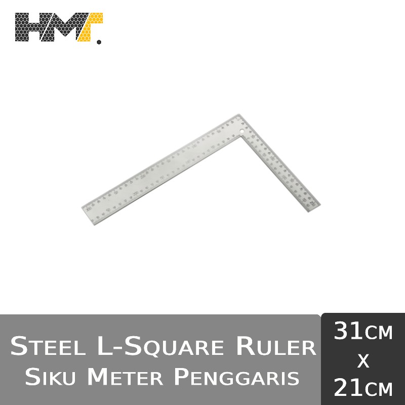 

Siku Meter Penggaris (25cm x 50cm) / Stainless Steel L-Square Ruler