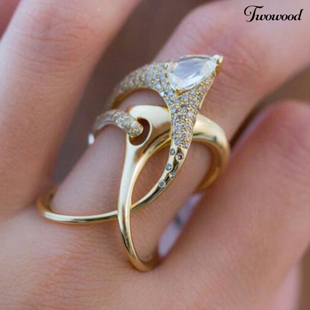 Twowood Irregular Shape Fidget Ring Not Easy to Break Jewelry Luxury Unique Ladies Ring for Party