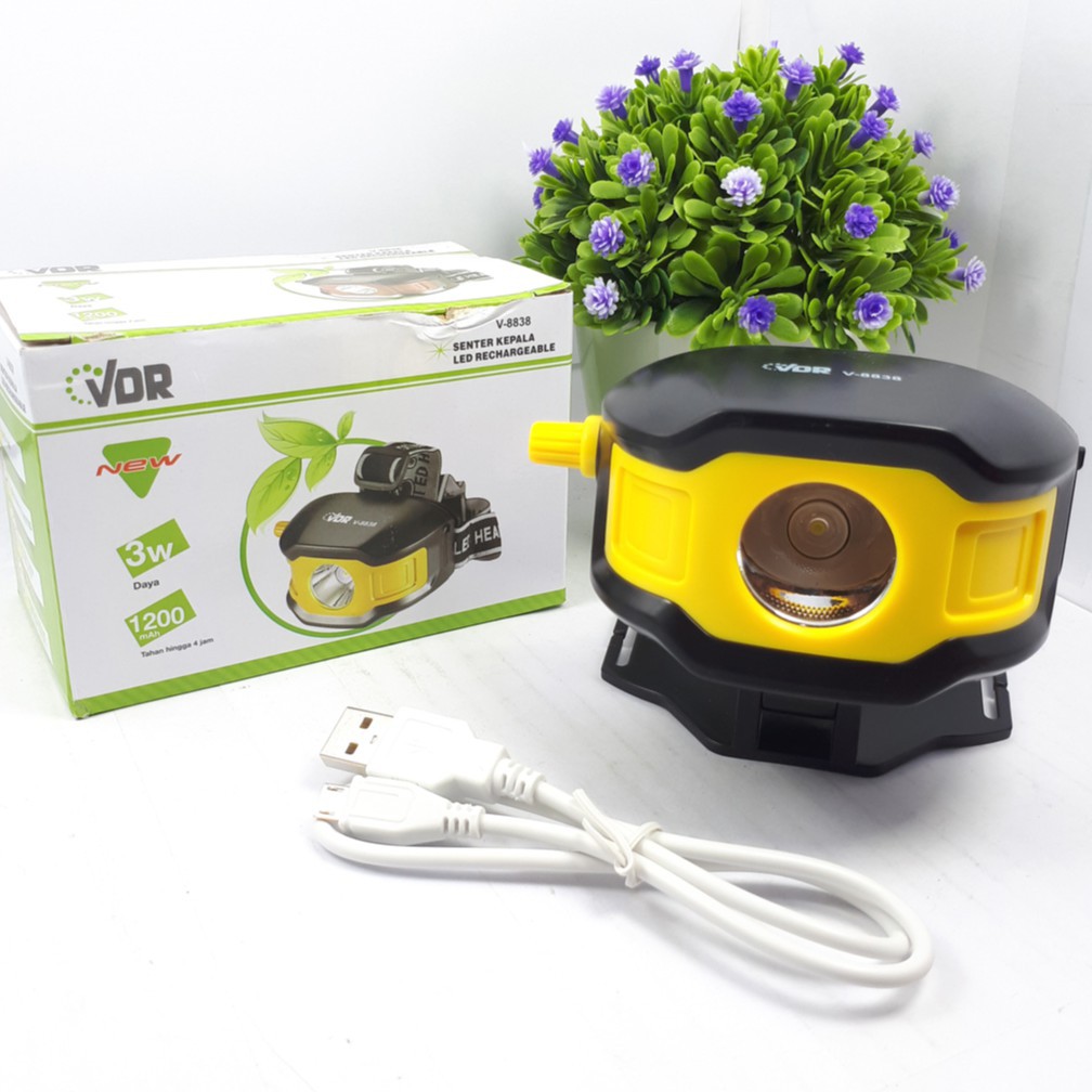 Senter Kepala Cas Murah 3W LED VDR V-8838