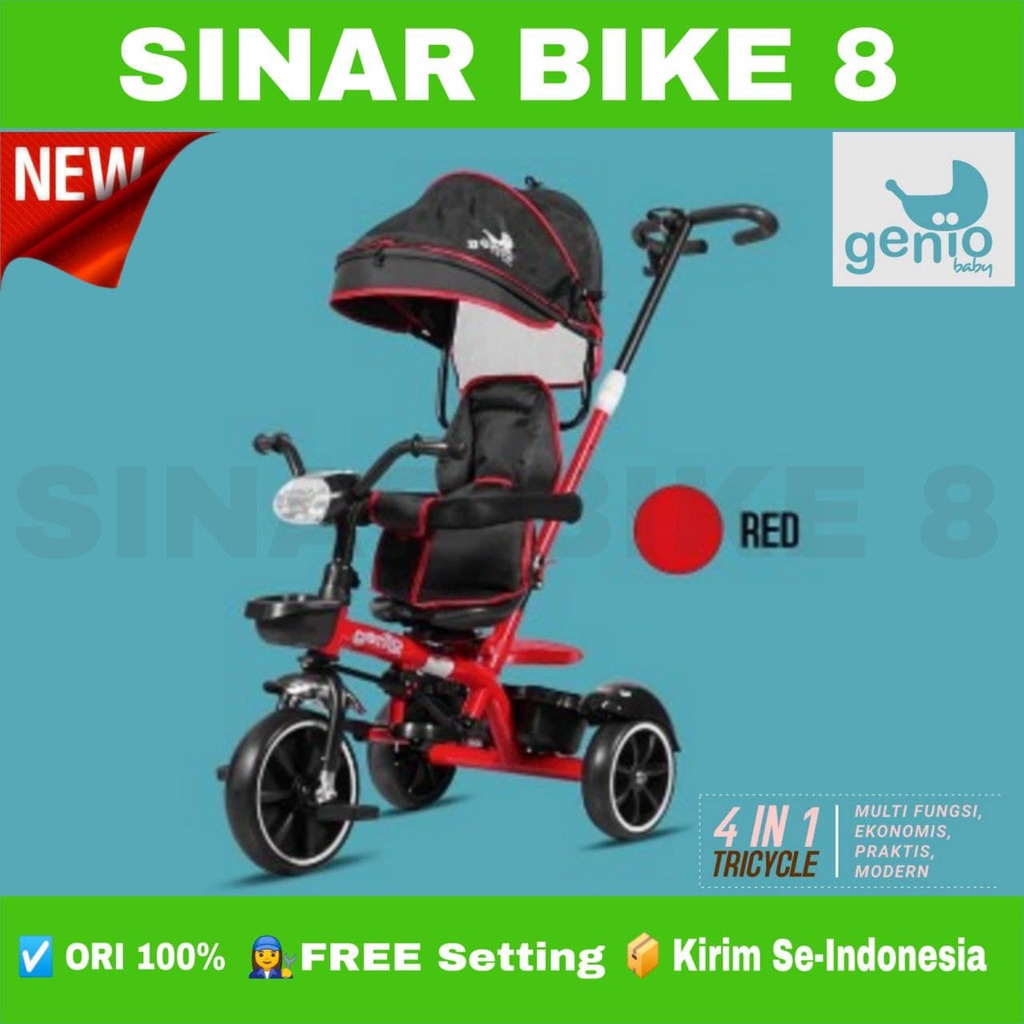 Sepeda Anak Roda Tiga Tricycle GENIO BABY CARRIAGES NEW Musik Kursi Putar