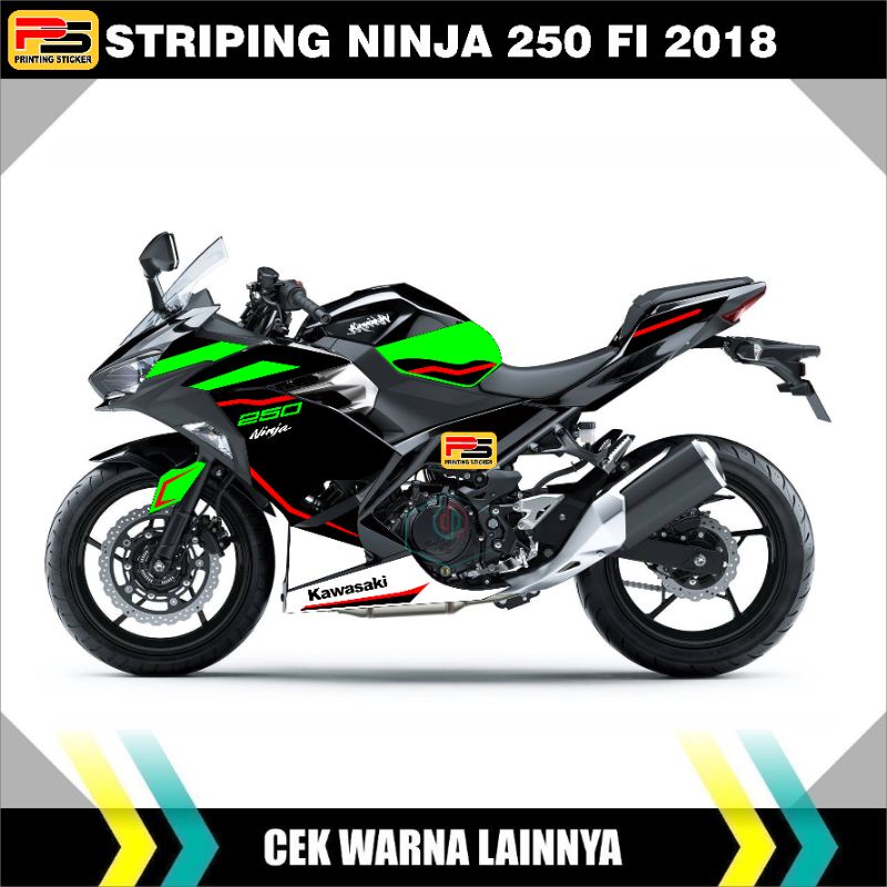 Decal Striping Ninja 250 Fi New 2018 - 2020 Stiker Variasi Motif Zx 10R Liss Merah Krt
