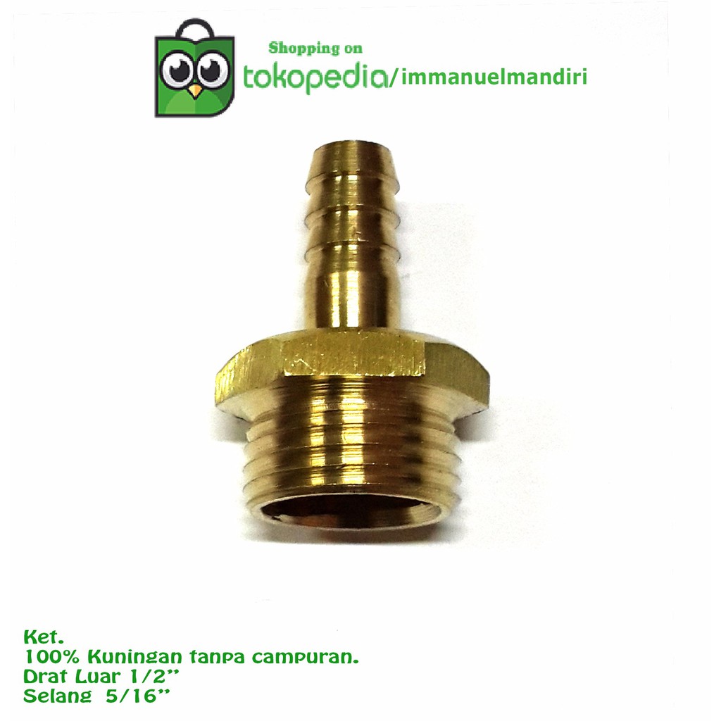 Nepel Selang Nipple Selang Drat 1 2 x Selang 5 16 kuningan S L848 S L Motor