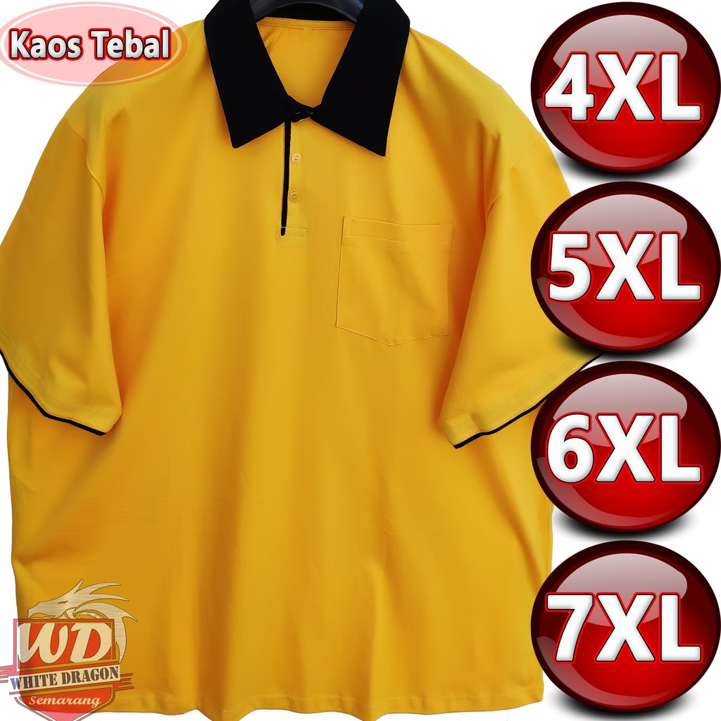 Kaos POLO Big Size 4XL 5XL 6XL 7XL KAOS KERAH polos KUNING kerah HITAM Bigsize JUMBO