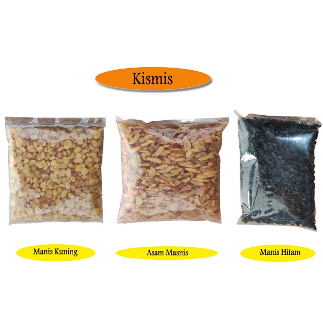 Kismis Smin Manis | kismis Asam Manis|Kismis Hitam  | Raisin | Anggur kering | Kismis Golden | zabib | 1kg