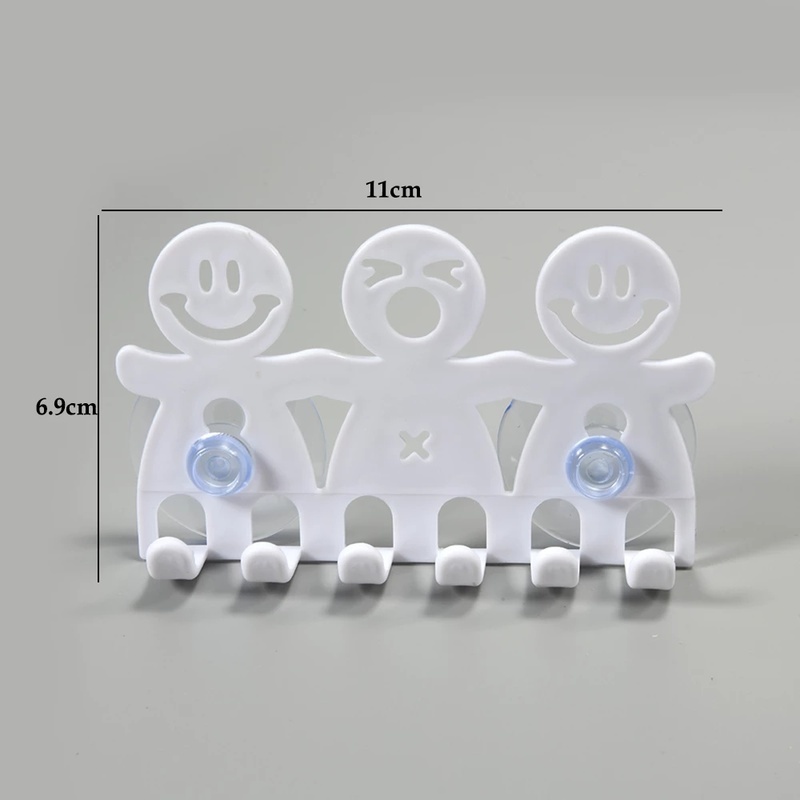Kamar Mandi Sederhana Bebas Paku Hemat Ruang Perekat Diri Gaya Mahkota Sikat Gigi Elektrik Penyimpanan Kait Rumah Kreatif Mulus Hiasan Dinding Smiley Toothbrush Holder