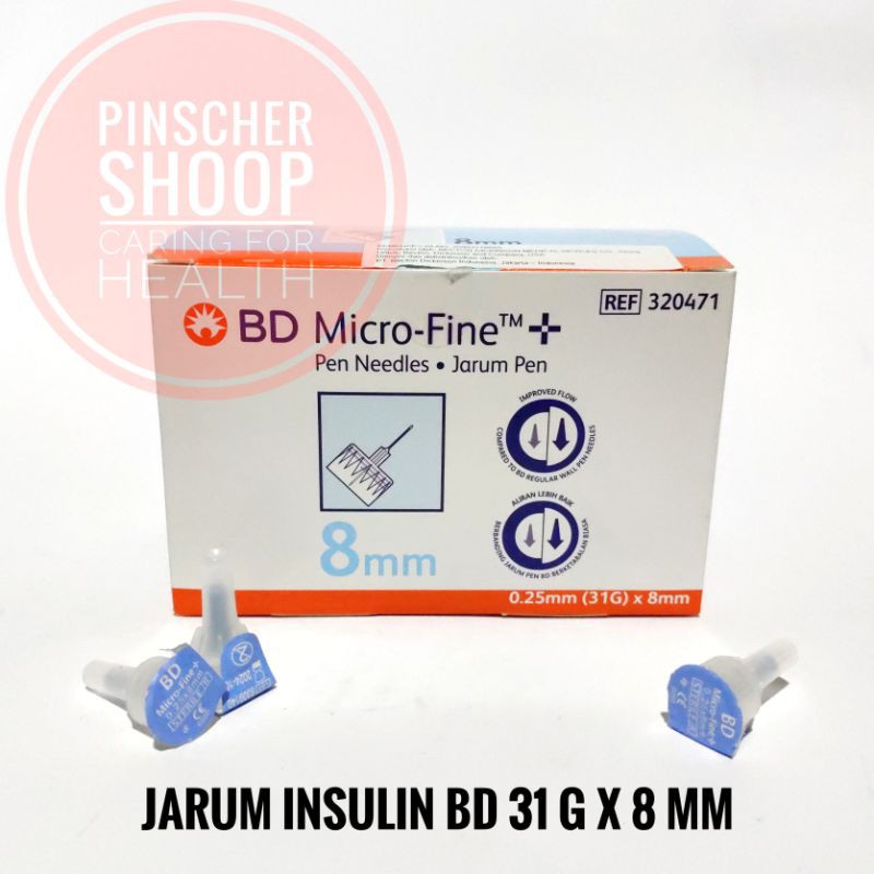 Jarum Insulin BD Microfine 31 G Biru Muda 0,25 x 8 mm