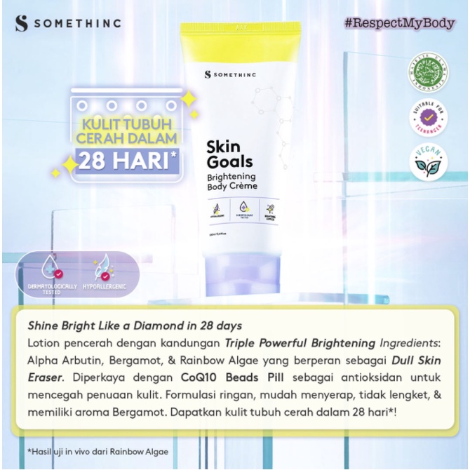 SOMETHINC R Cover Firming  &amp; Skin Goals Brightening Body Cream - Lotion Pemutih &amp; Penyamar Stretch Mark