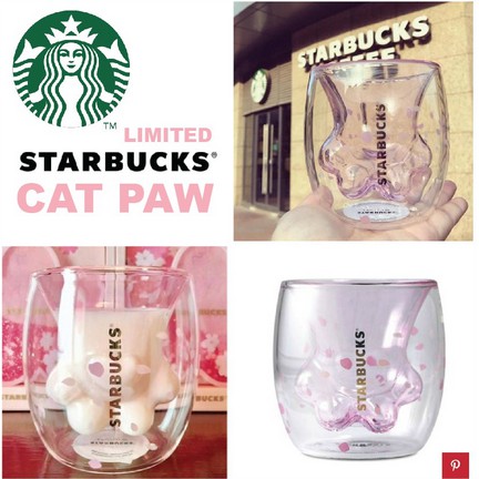 Sakura Cat Paw Glass Starbucks Original - Gelas Cakar Kucing Sakura Starbuck 60 oz