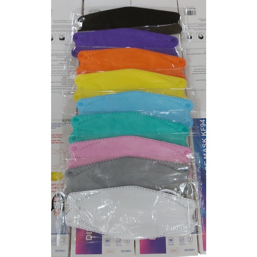 Masker KF 94 / Non Medis / Fish Type KN95 Protective Mask / Jual Per BOX isi 20pcs