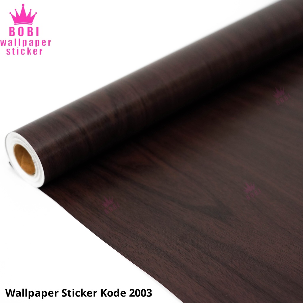 Wallpaper Sticker Motif Kayu Coklat Tua 2003 / Wallpaper New 2021 /  Uk.9mx45cm