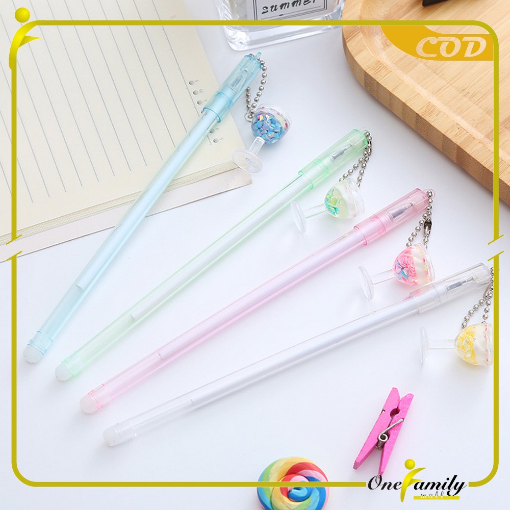 

ONE-A34 Pulpen Gelas Gantungan Pen Karakter Minuman Cangkir Pena Gel Bolpen Unik Alat tulis kantor Gel karakter