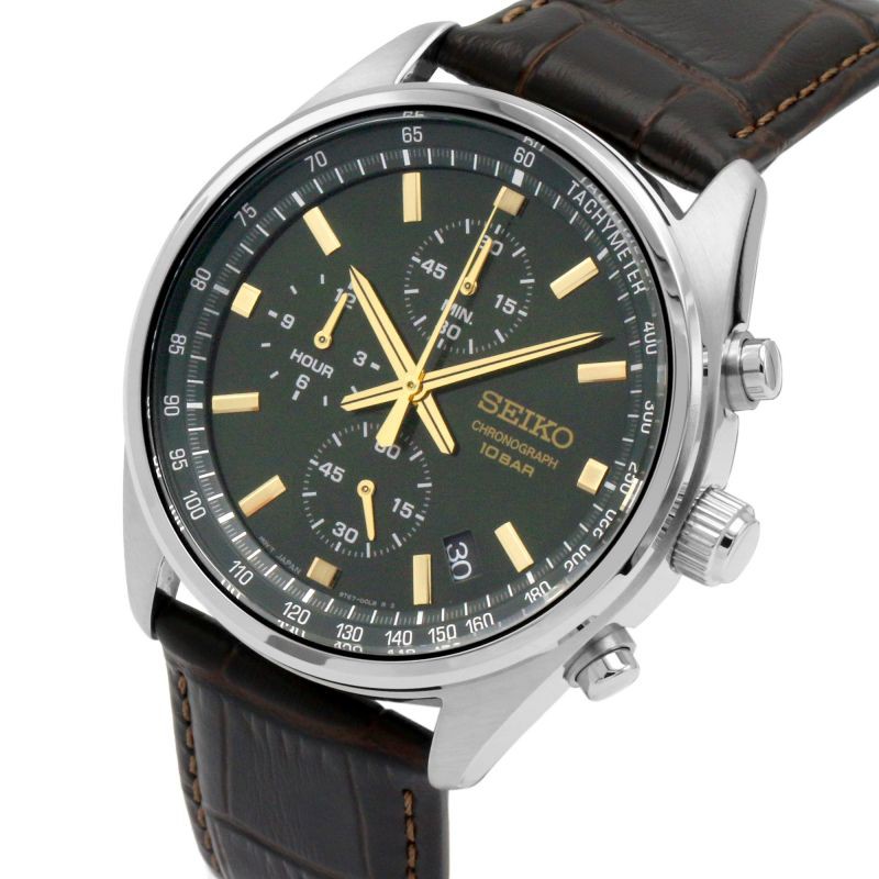 Seiko Quartz SSB385P1 Chronograph Green Dial - Jam Tangan Pria SSB385