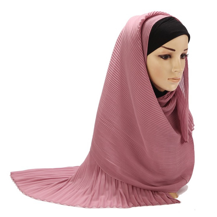 Pleated Hijab MS73 Jilbab Plisket Pashmina Katun Modis Cutton Scarf Syal