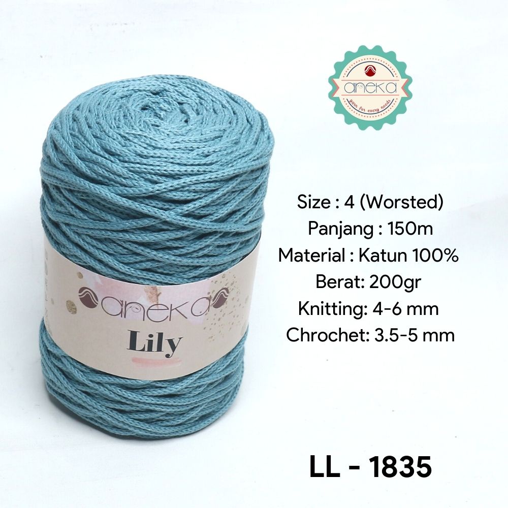 Benang Rajut Lily / Lili / Tambang / Macrame Cotton Rope Yarn - 1835