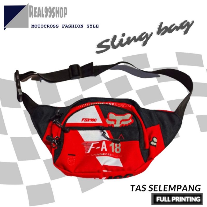 Tas Selempang motif Motocross Sling bag cross trail Wiastbag sepeda MTB