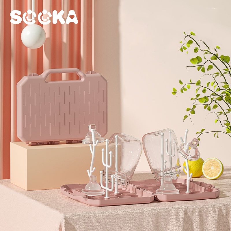 SOOKA Rak Pengering Botol Susu Lipat / Foldable Bottle Drying Rack Susu Dot Empeng Aksesoris Bayi Bottle Drainer - SK-ECC1089