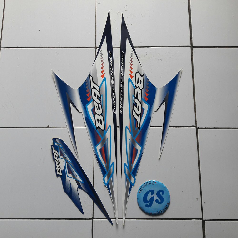 stiker motor beat karbu 2012 putih-biru