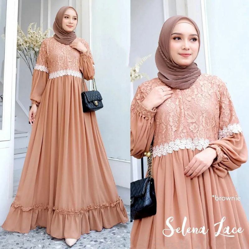 Baju Gamis Muslim Azirra Pakaian Set Muslimah Busana Gamis Pesta Kondangan Modis Gamis Wanita Dewasa