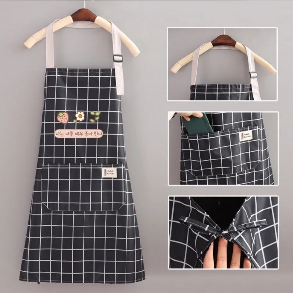 Alfaindo Apron Celemek Masak Barista Dapur Motif Garis Waterproof CM011