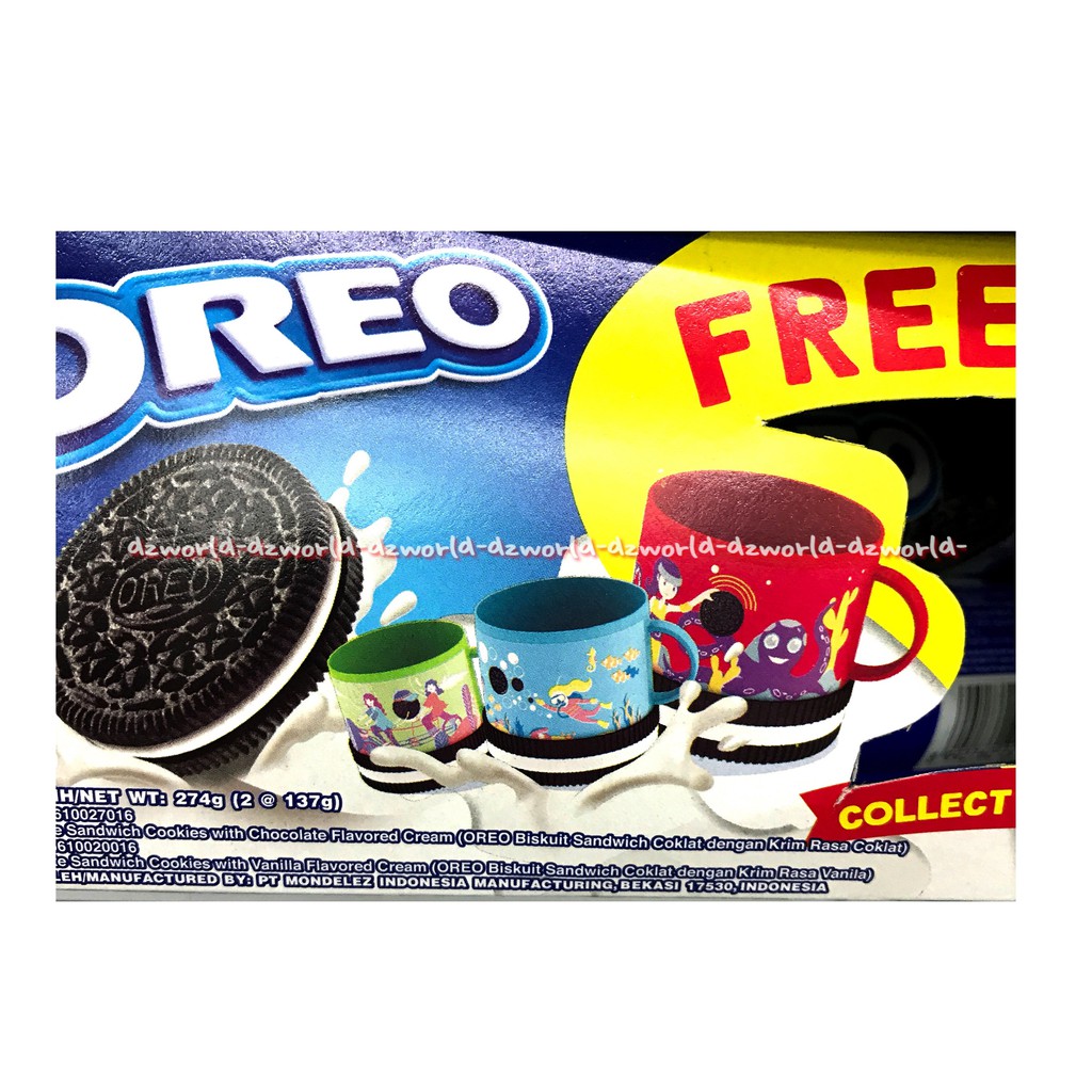 Oreo Collectible Snack Box Chocolate Sandwich Cookies Flavored Cream Free Mug Biskuit Coklat Dengan Krim Vanila Isi 2