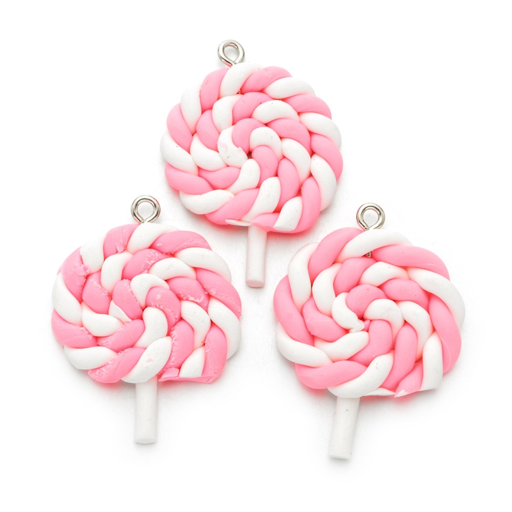 10pcs/lot Cute Lollipop Charms Pendants for handmade decoration bracelets necklace earring key chain Jewelry Making lucky charm