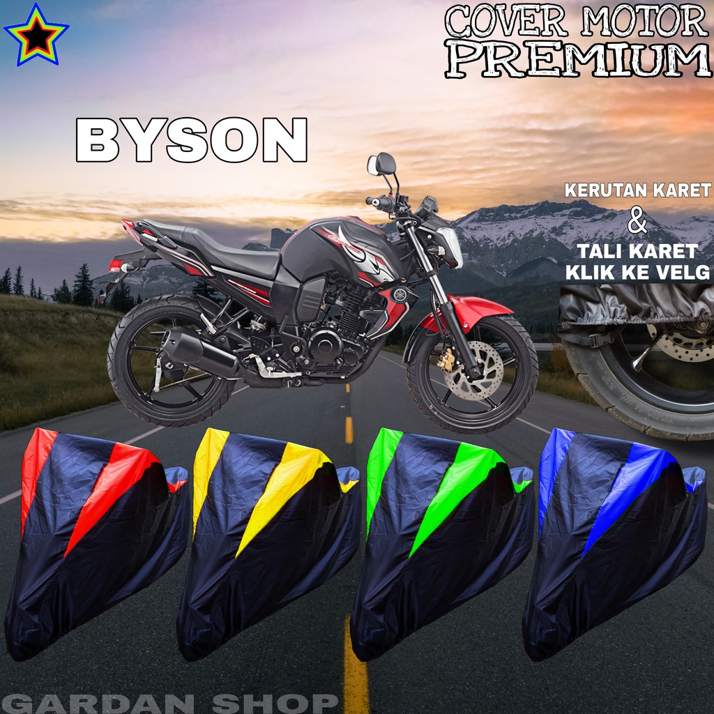 Sarung Motor BYSON Hitam KOMBINASI Body Cover Penutup Pelindung Motor Byso PREMIUM