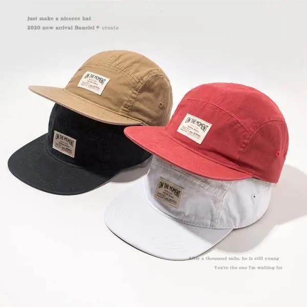 5 Topi Panel Topi/Sumbrero 5 PANEL CAP Unisex Baseball Cap Visor Datar Dicuci Katun Snapback Caps Pemuda Hip Hop Kartu Pasang Lima Panel Topi topi premium