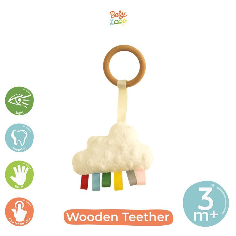 Babyloop Wooden Teether - Gigitan Bayi - Baby Loop