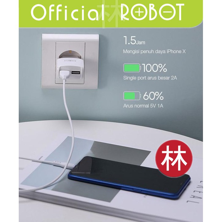 Robot RT-K6 2.4A Dual Output Charger Fast Charging